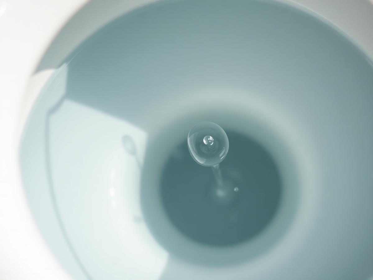 Aplicación de cinco gotas de Cincogotas en el agua del sanitario